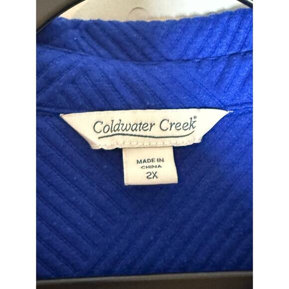 Coldwater Creek Soft Impressions Shirt Jacket Royal Blue Button Down Size 2X - Picture 6 of 9